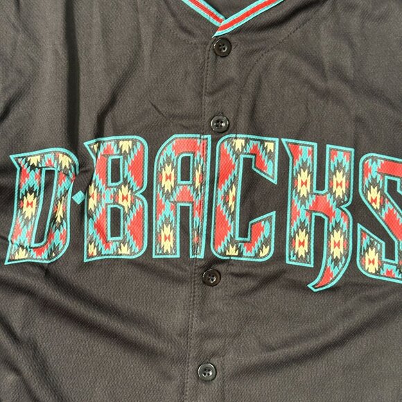 Gila River Arizona Diamondbacks Tribal Jersey Black Give Away Mens Size XL - Picture 8 of 14